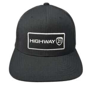 Highway 21 Trucker Hat Black One Size Snapback Mesh Patch Motorcycle Riding Gear